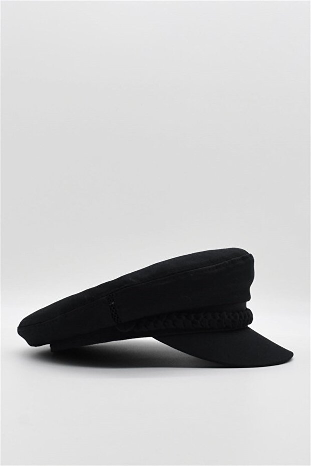 قبعة كابتن للرجال قبعة سائق مسطحة - أسود - 3