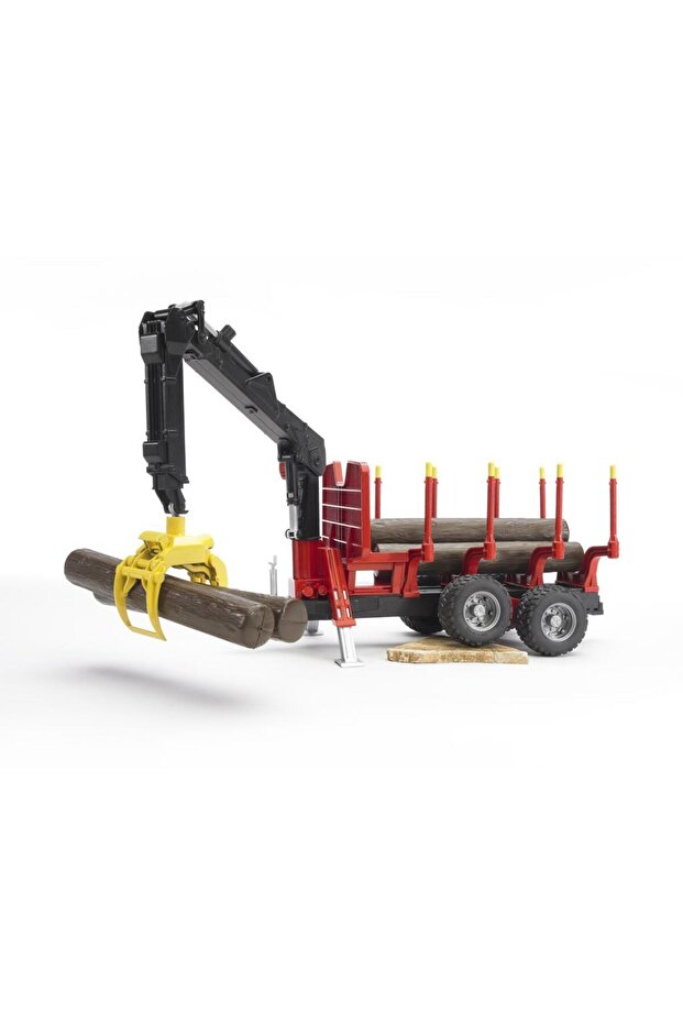 Log Carrier Trailer with Loading Crane & Logs Br02252 - 3