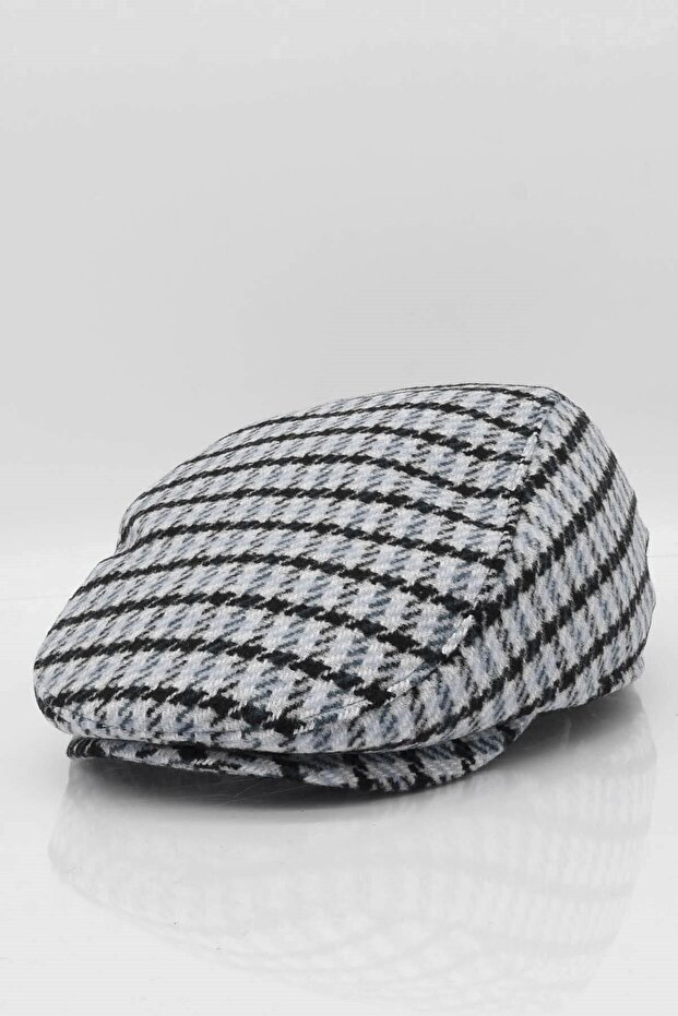 Patterned Ecru Men's Cap Driver Hat Flat Cap - 3