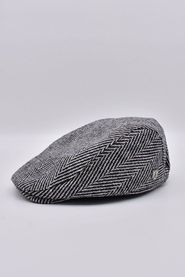 Men's Zigzag Patterned Woolen Cap Hat - 2