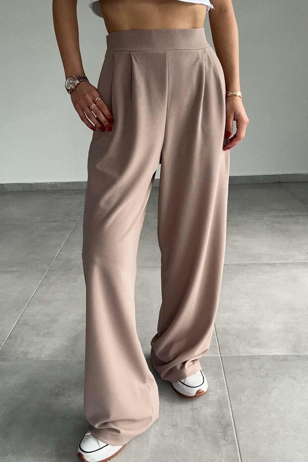 Full Lycra Back Elastic Palazzo Trousers