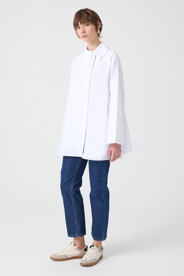 Asymmetric Poplin Shirt