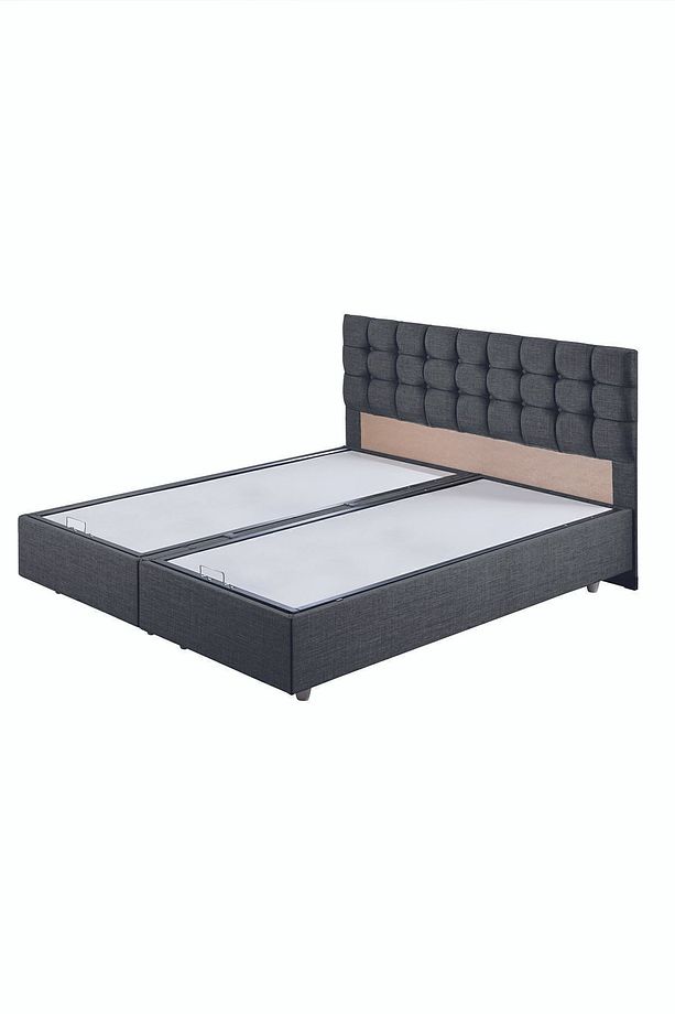 Venedik Çift Kişilik Baza Başlık Letto Yatak Seti Antrasit - 3