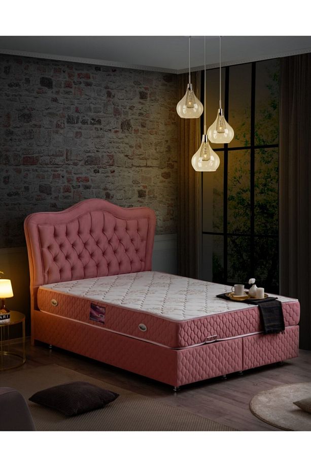 Camelli New Baza Başlık Delüx Ortopedik Yatak Seti, Pembe - 7