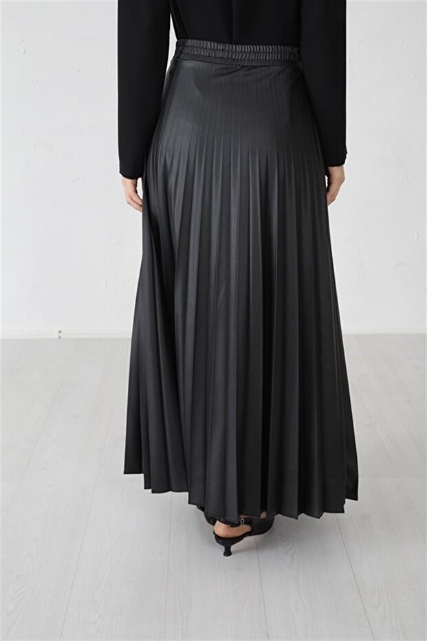 DERİ PLİSOLE ETEK - 2