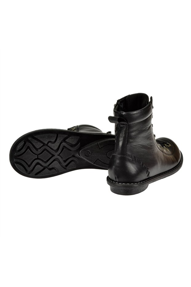 Hakiki Deri Günlük Kadın Bot PLM-34431 SİYAH - 6