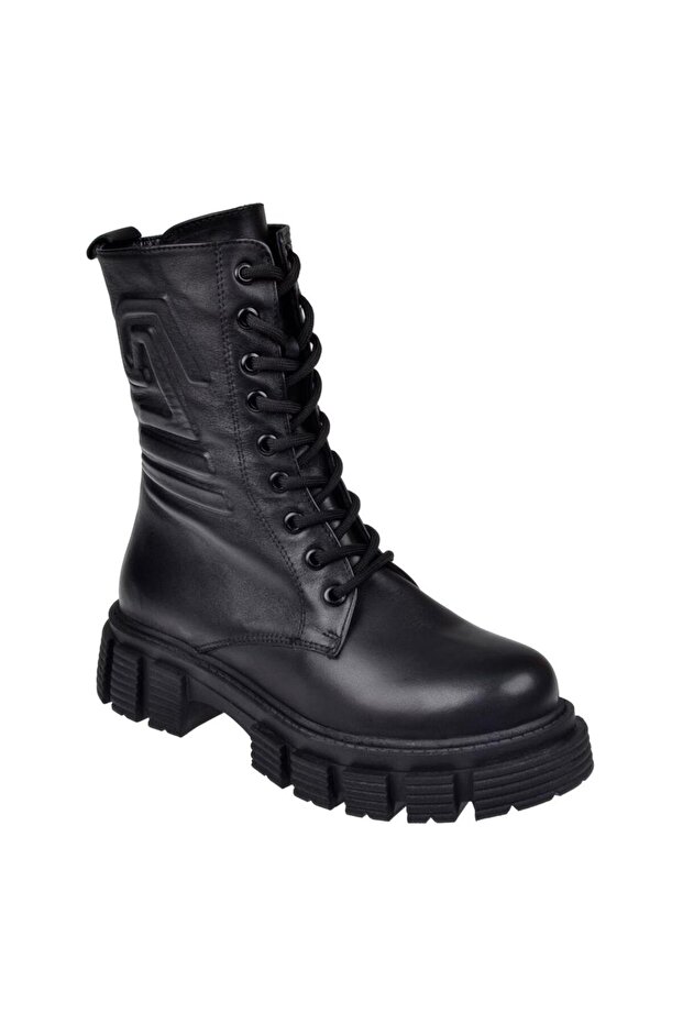 Maximino Hakiki Deri Postal Kadın Bot MX-104 SİYAH - 1