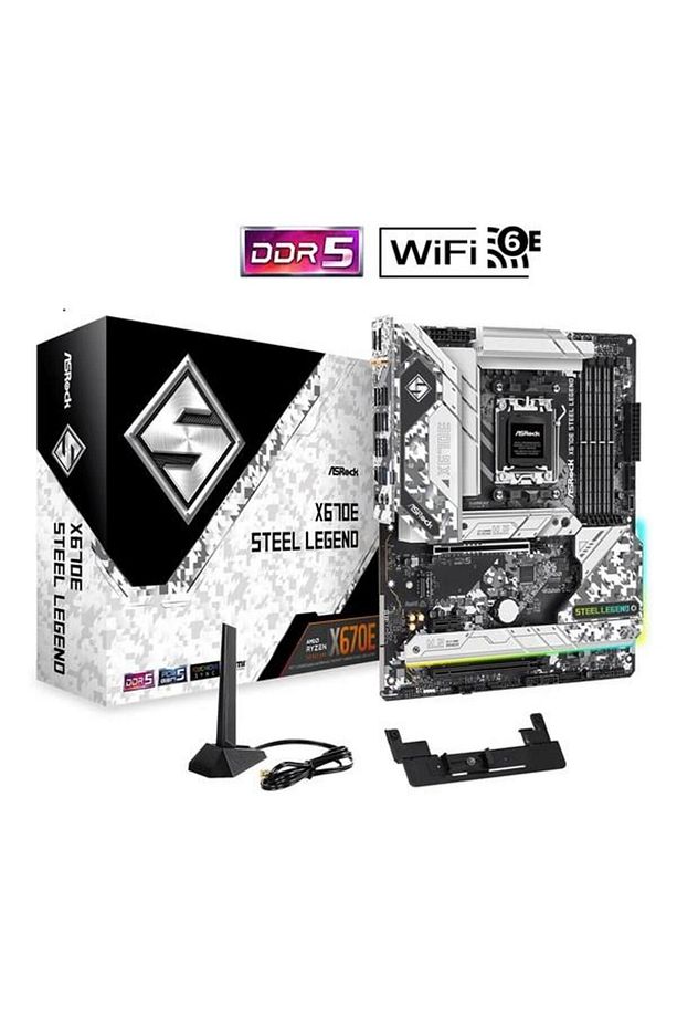 X670e Steel Legend Wıfı-6e Ddr5 Hdmı-dp Usbc Pcıe 5.0 Am5 Atx - 1