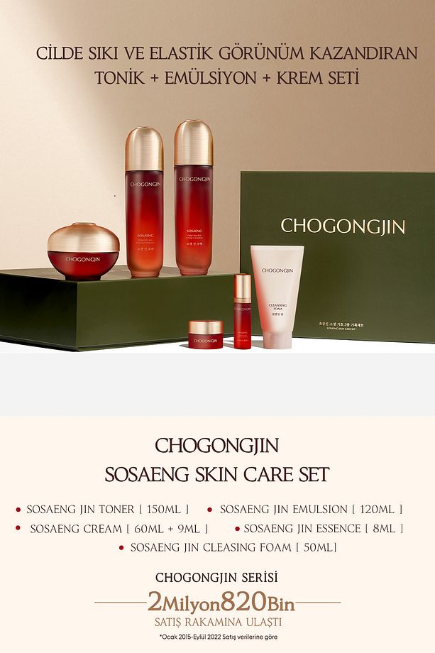 Daha Sıkı Bir Cilt İçin Oryantal Bitkisel İçerikli Yaşlanma Karşıtı CHOGONGJIN Sosaeng Special Set - 2