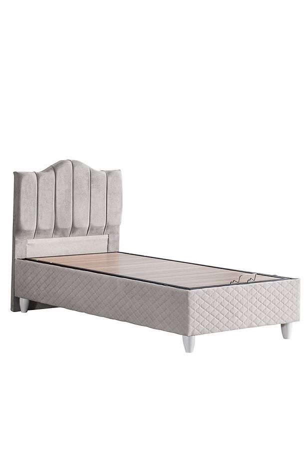 Baza, Trend Tek Kişilik Baza Başlık Letto Yatak Seti - Gri - 3