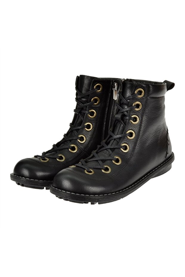 Hakiki Deri Günlük Kadın Bot PLM-34431 SİYAH - 5