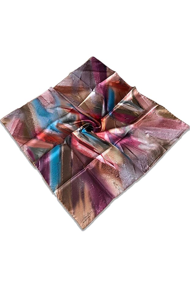Plum Mixed Pattern Classical Scarf 1407-04 34431