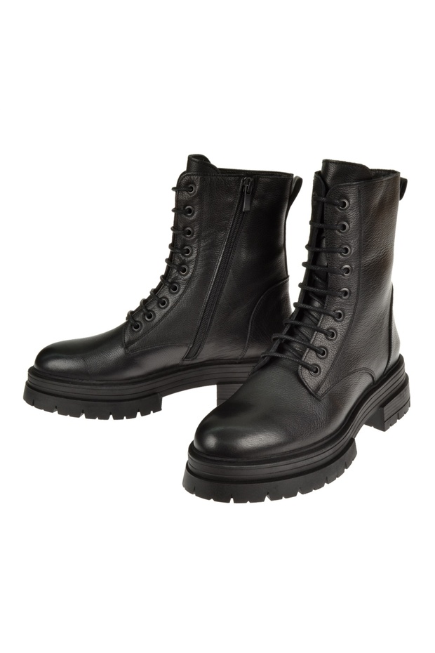 Castle Black Hakiki Deri Postal Kadın Bot CB-26254 SİYAH - 4