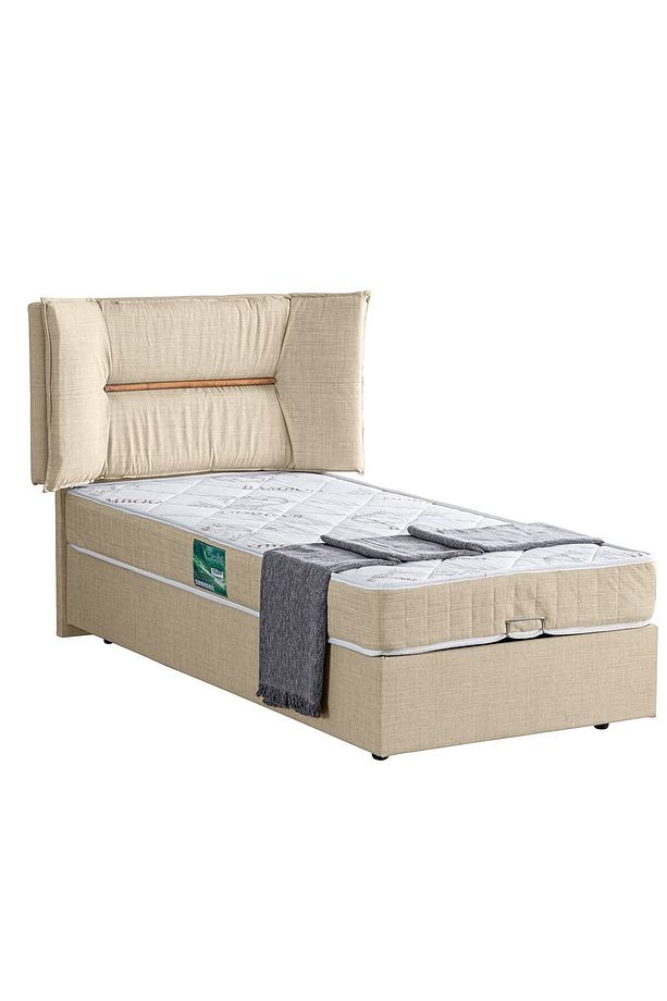Lizbon Ikili Set, Tek Kişilik Baza Başlık Seti, Krem - 3
