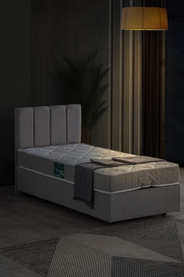Defne Tek Kişilik Baza Başlık Comfort Yatak Seti, Açık Gri - 3