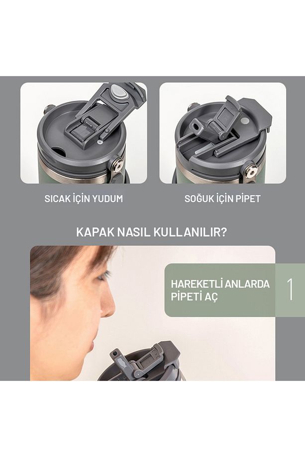 DailyNeed Termos Vakumlu Paslanmaz Çelik 750 ML Siyah - 5