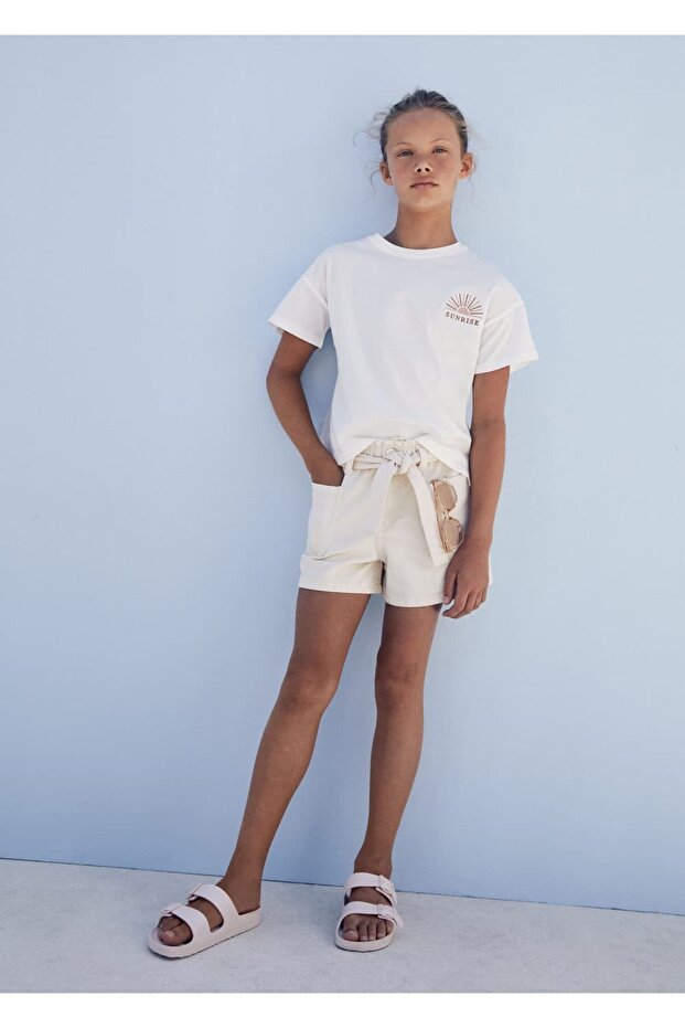 Kemerli paperbag şort - 5