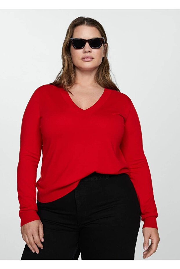 V yaka ince triko kazak - 6