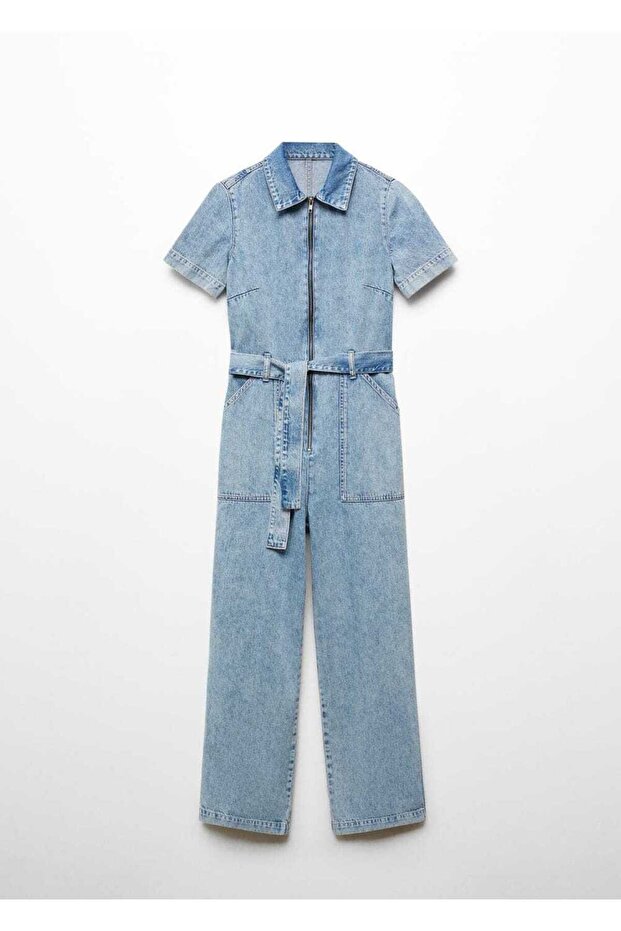 Kısa kollu denim tulum - 3