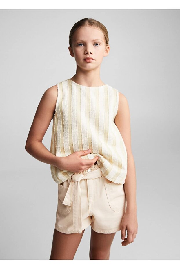 Kemerli paperbag şort - 1