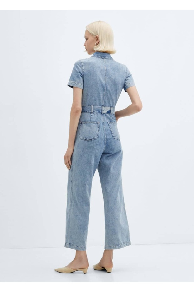 Kısa kollu denim tulum - 4