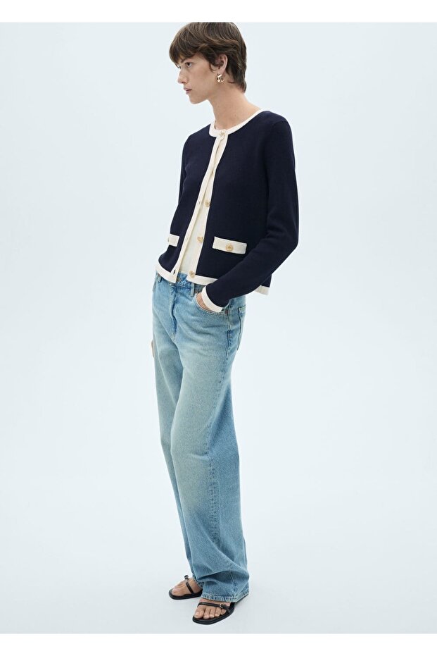 Kontrast Renkli Hırka - 5