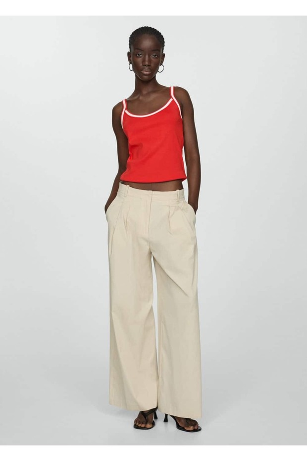 Combined Strapless Knitted Blouse - 2