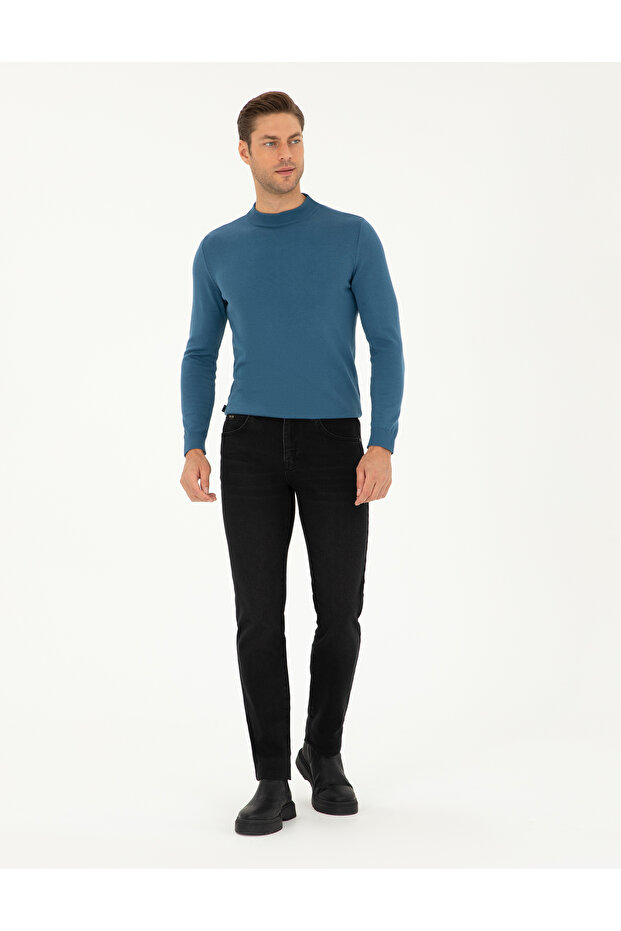 Black Straight Fit Jean Trousers 50292071-Vr046