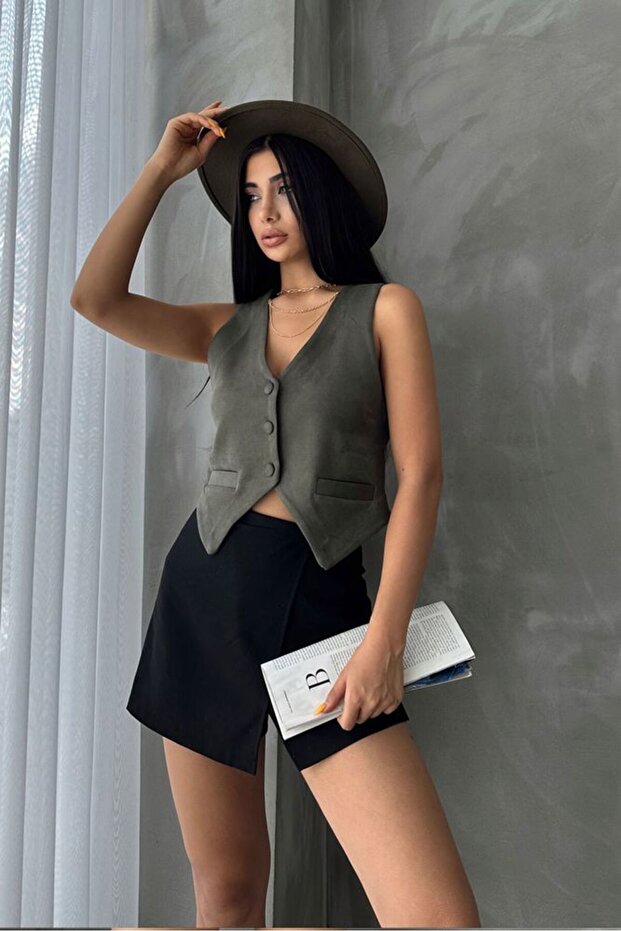 Suede Vest - Khaki | Vmf1528