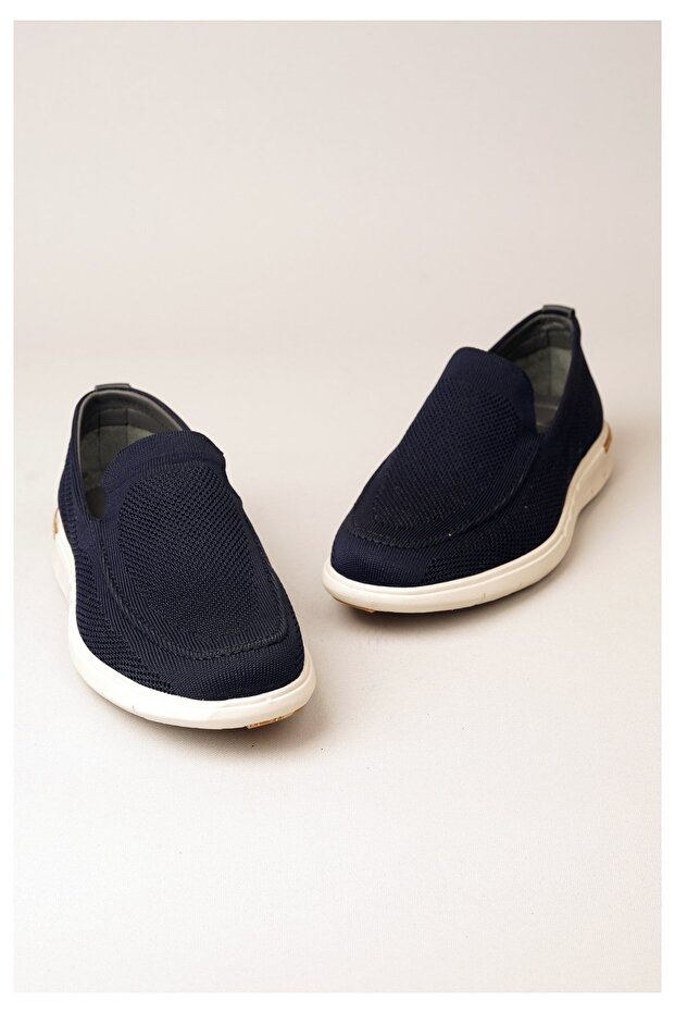 Linen Men's Shoes - Select K1, Anatomical Sole, Navy Blue