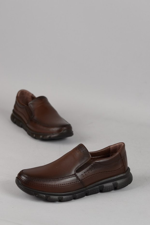 Select 1368 genuine leather men's anatomical shoes coffee