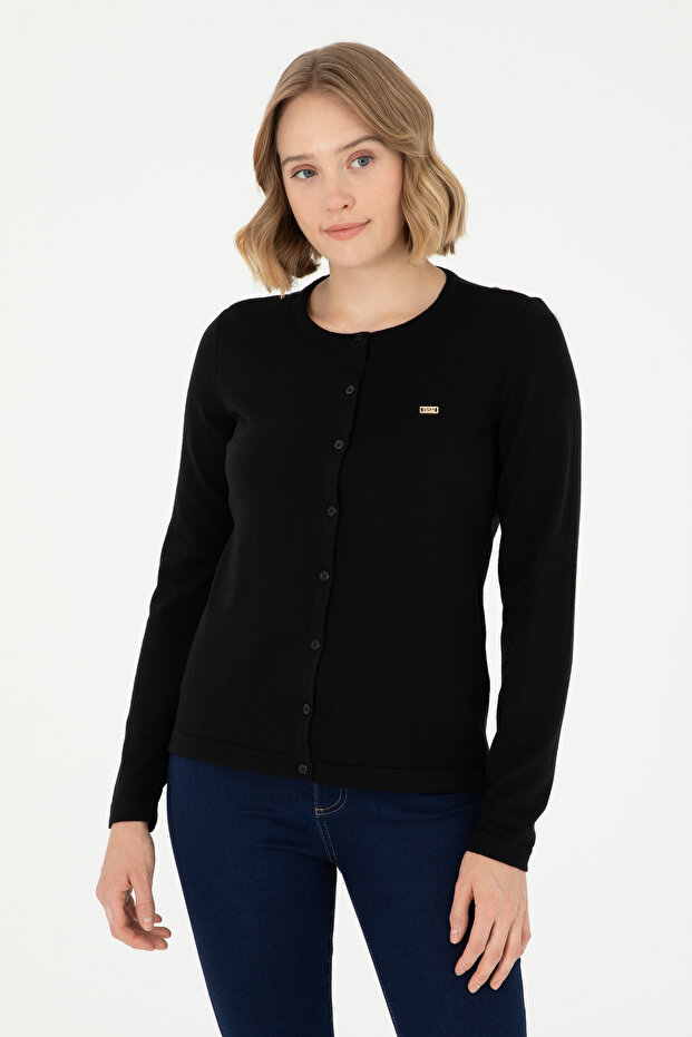 Women's Black Basic Knitwear Cardigan 50288996 -Vr046