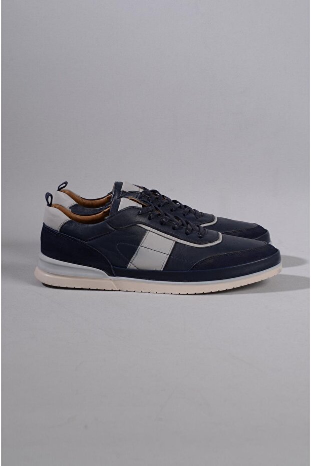 Kmc 1687 genuine leather casual men's shoes navy blue