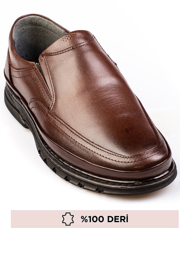 Genuine Leather Laceless Anatomical Inner Outer Leather Men's Shoes