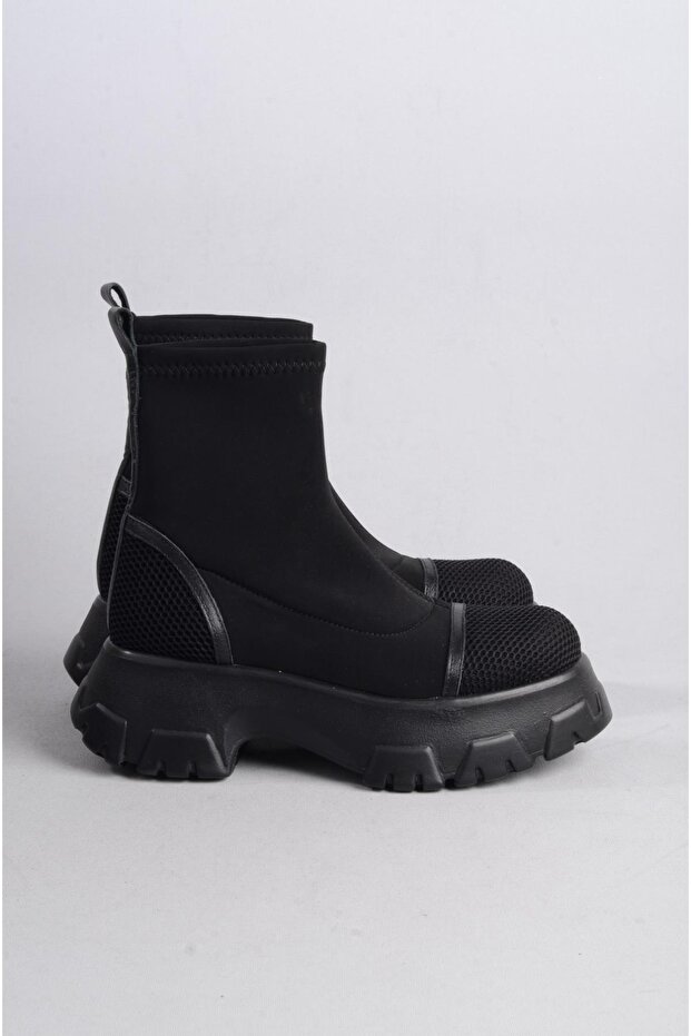 SEÇ 5840 KALIN TABANLI STREÇ BOT (Topuk Boyu: 6cm) SİYAH - 3