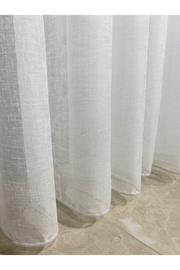 Natural Linen Tulle Curtain 1/3 Tight Pleat Original Non-Wrinkle 2025 Season