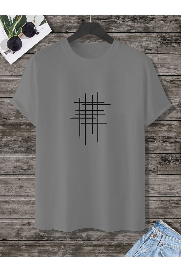 Unisex Hashtag White Oversize Crew Neck Printed T-shirt