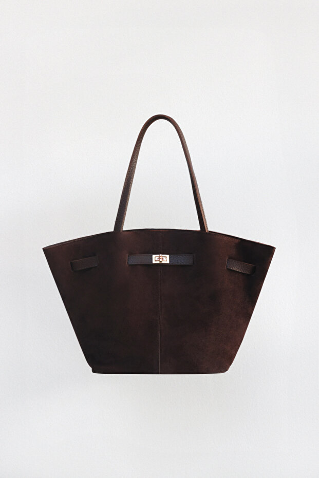 Women's Suede Leather Hand and Shoulder Bag