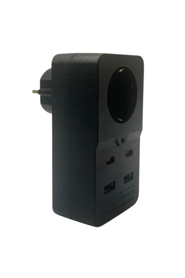 مقاوم للحرارة ومضاد للفيضانات الحرارية، 1 منفذ مقبس كهربائي، 2 منفذ USB، 2 منفذ TYPE-C، بيرز (5496)