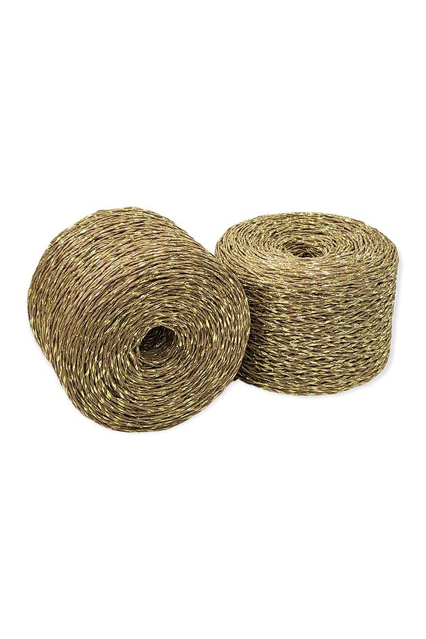 400 No - 1 Adet - 200-250 gr Metalik Simli Kağıt Ip (ÇANTA SUPLA IPİ) / 400 Mt. - Gold - 1