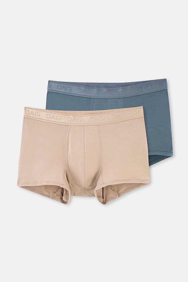 Bej-Indigo 4210 2'Li Düz Mıcro Modal Boxer - 1