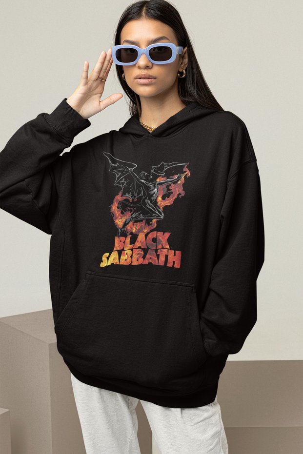 Design Black Sabbath Printed Unisex Oversize Rock Metal Hoodie