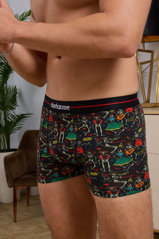 Digital Printed Skeleton Patterned Men's Boxers - 3