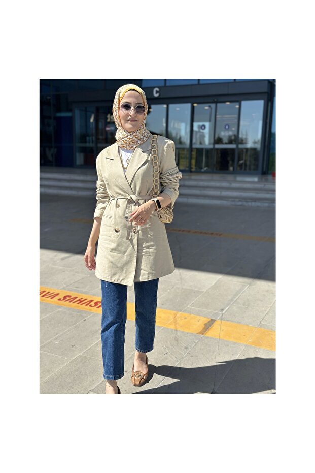 Keten Blazer Ceket - 1