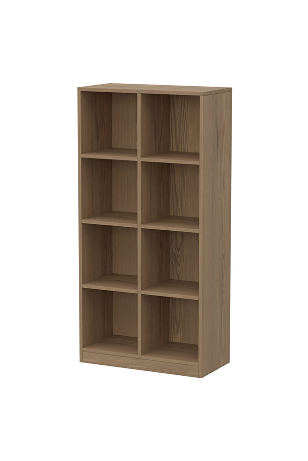 Wooden Display Shelves with 8 Storage Compartment, Freestanding Files, Light Imperia