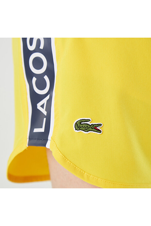 Erkek Baskılı Sarı Mayo Şort - 5