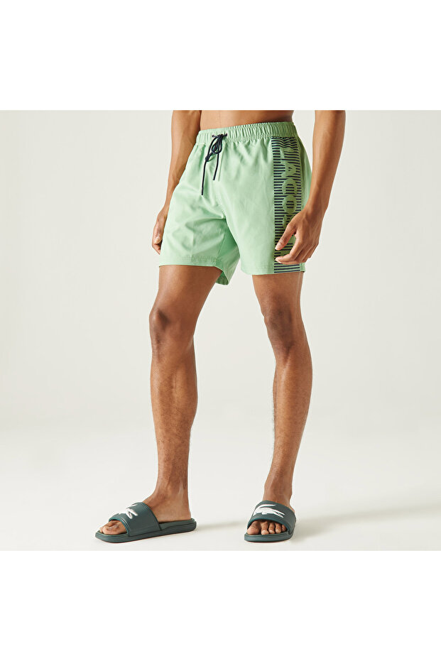 Erkek Baskılı Yeşil Mayo Şort - 3