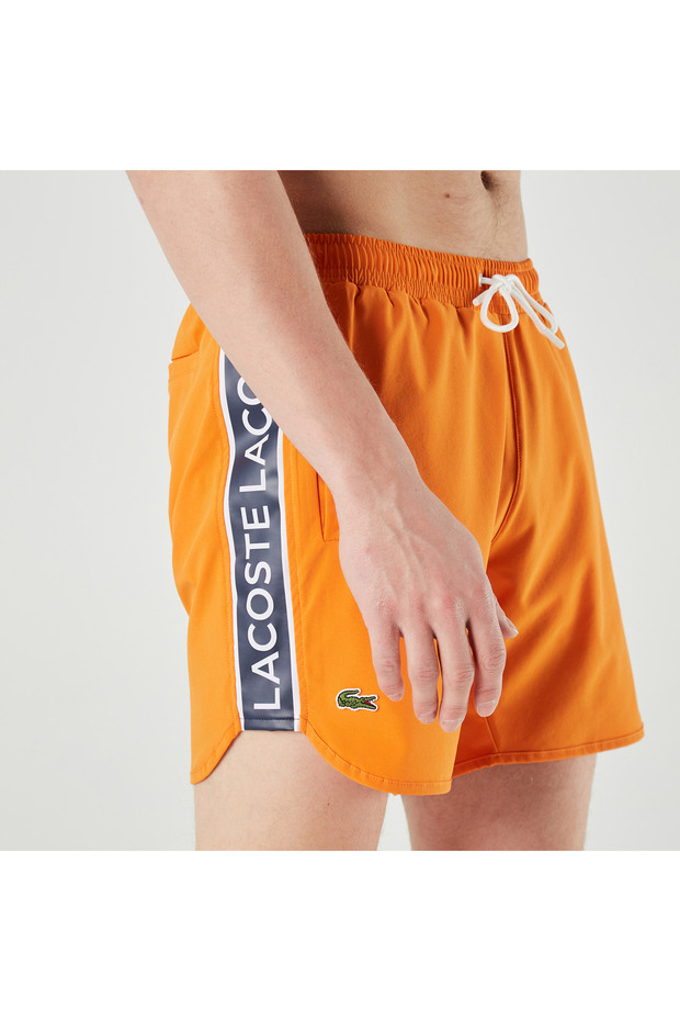 Erkek Baskılı Turuncu Mayo Şort - 4