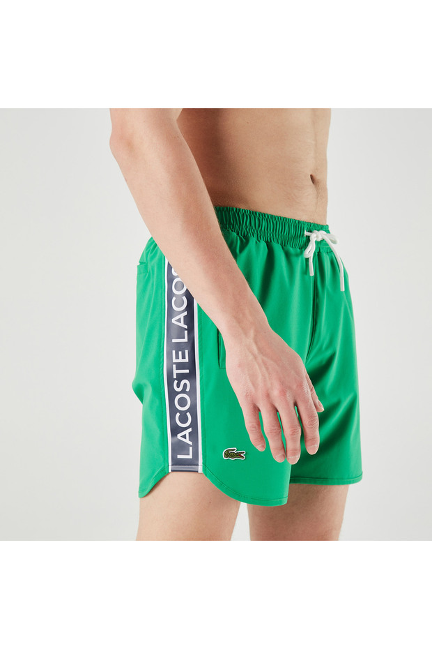 Erkek Baskılı Yeşil Mayo Şort - 4