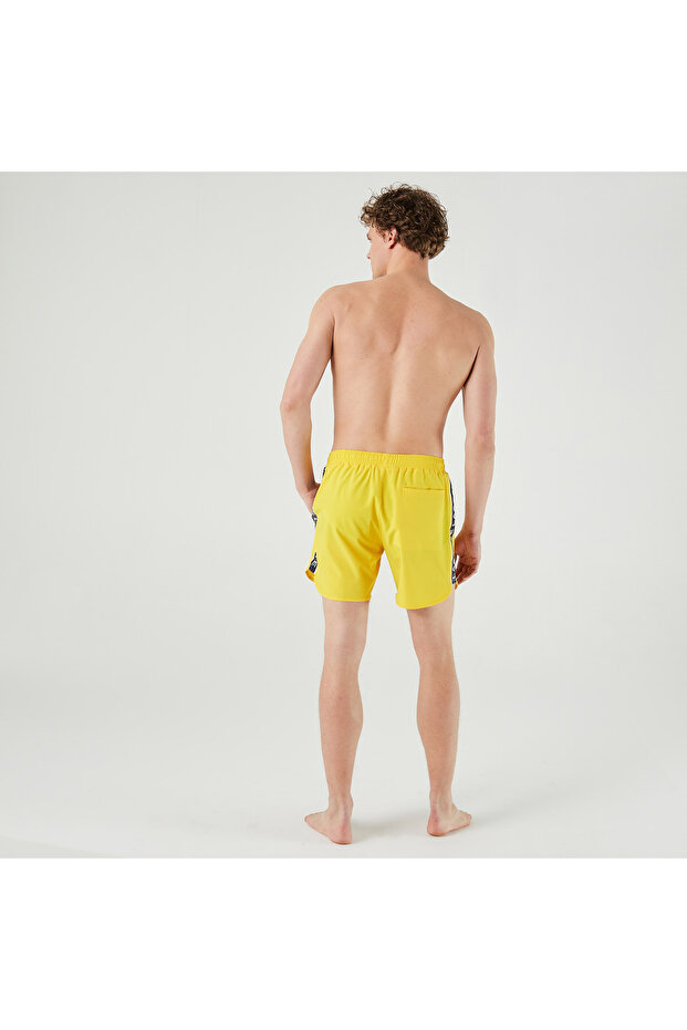 Erkek Baskılı Sarı Mayo Şort - 2